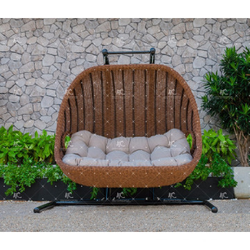 Poly Resin Rattan Patio Wicker 2-Seats Swing Chair or Hammock For Outdoor Garden